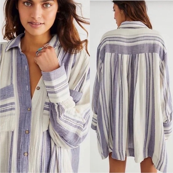 Free People Dresses & Skirts - NWOT Free People Striped Voyage Shirtdress - S